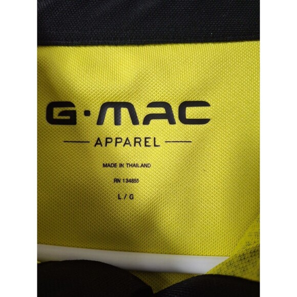 G-Mac Apparel Polo Shirt Mens L Yellow Black Weave Performance Golf Polo - Picture 3 of 7